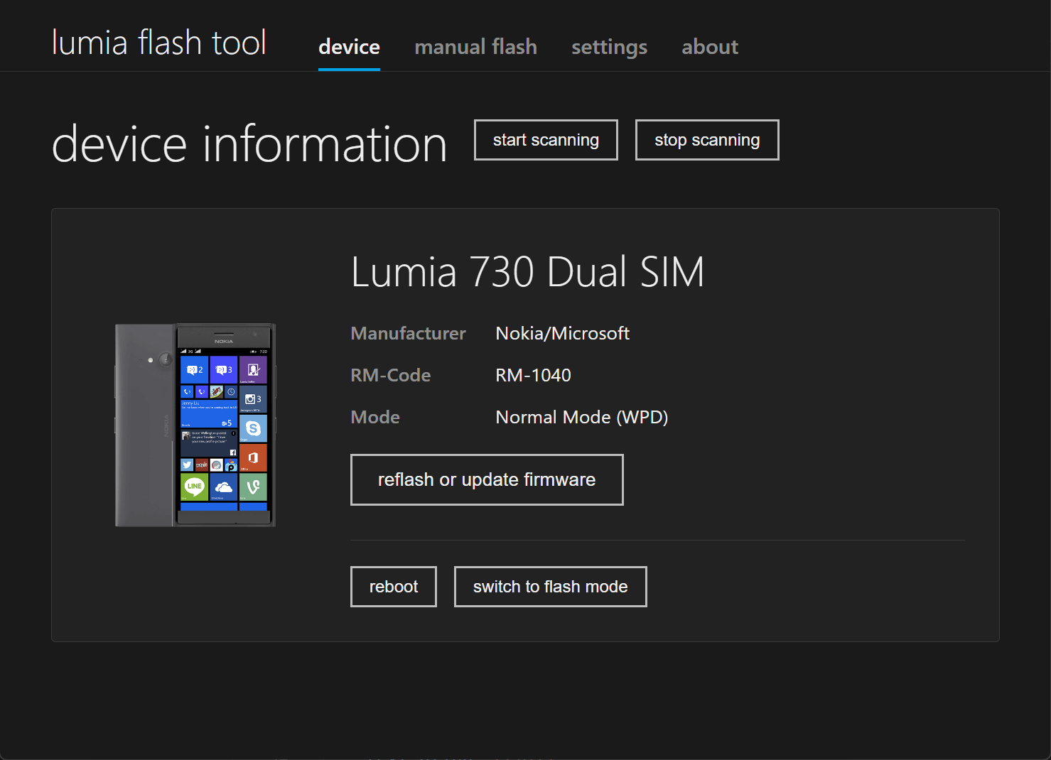 Lumia Flash Tool Screenshot
